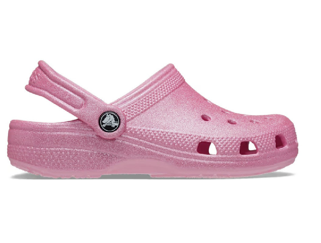 Crocs Toddler Classic Glitter Clog - Pink Tweed Glitter