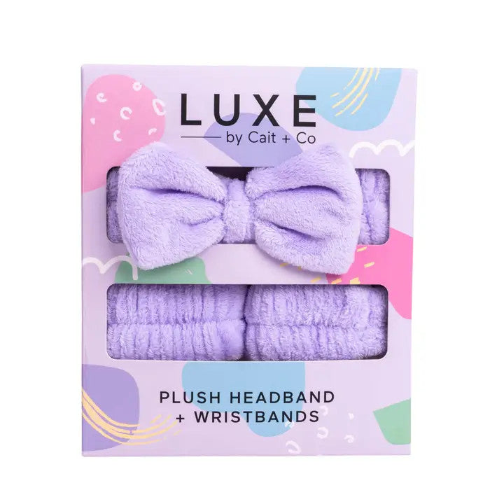 Cait & Co Luxe Headband + Wristbands - Purple