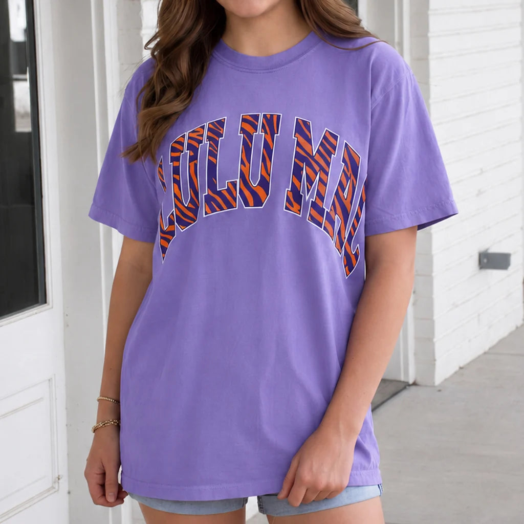 Lulu Mac Women's Tiger Stripe Violet Tee