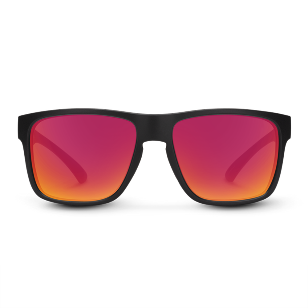 Suncloud Rambler Men's Polarized Sunglasses - Black/Polarized Red