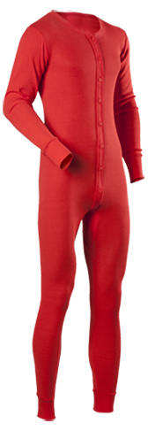 Indera Men's Unionsuit-Red