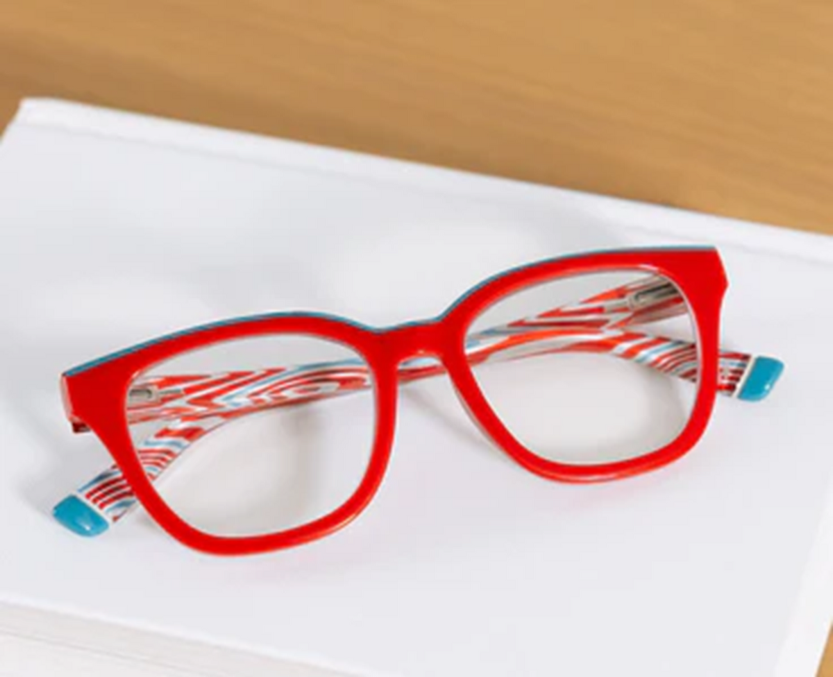 Peepers Trapeze Blue-Light Readers - Red