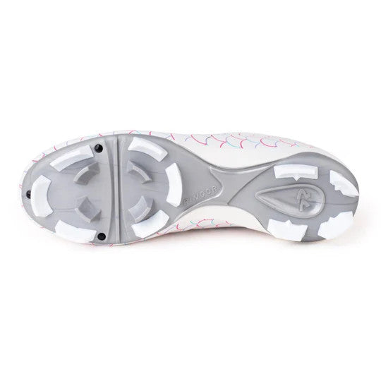 Rip-It Girls Play Ball Softball Cleat - White/Pink/Purple