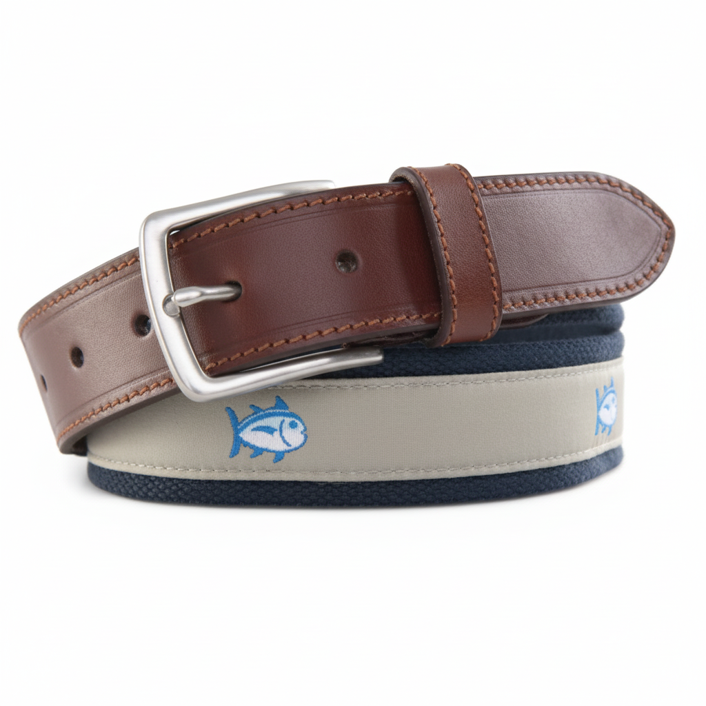 Southern Tide SkipJack Ribbon Belt, Sandston Khaki