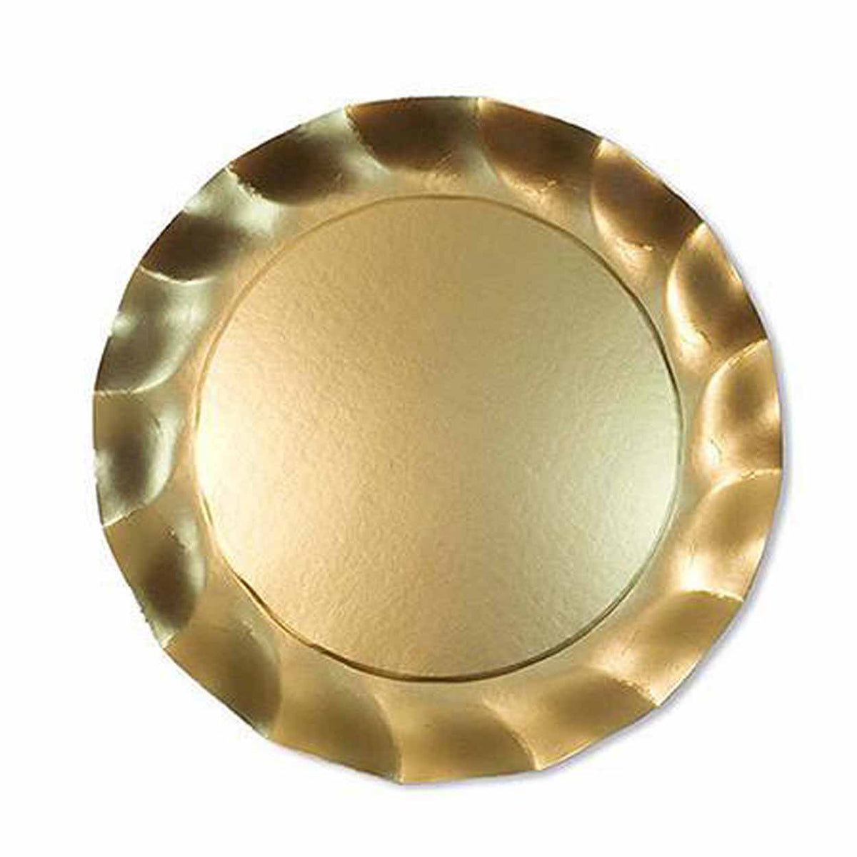 Sophistiplate Satin Gold Wavy Paper Salad Plates - 8pk