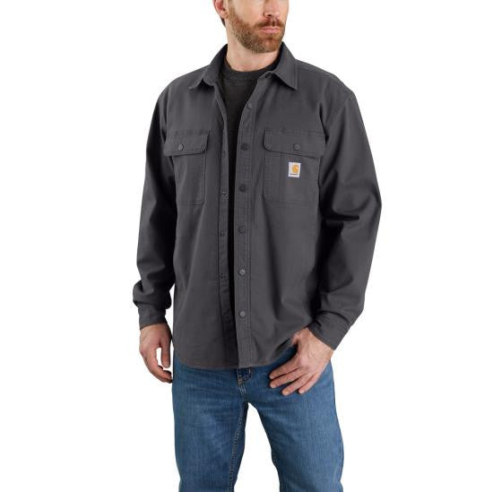 Carhartt Rugged Flex Relaxed Fit Canvas Fleece Lined Shirt Jac-Shadow