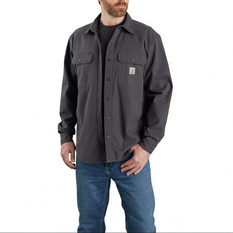 Carhartt Rugged Flex Relaxed Fit Canvas Fleece Lined Shirt Jac-Shadow