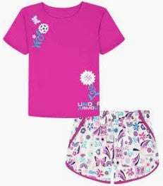 Under Armour Toddler Girls Printed Short Set - Fluo Fuchsia