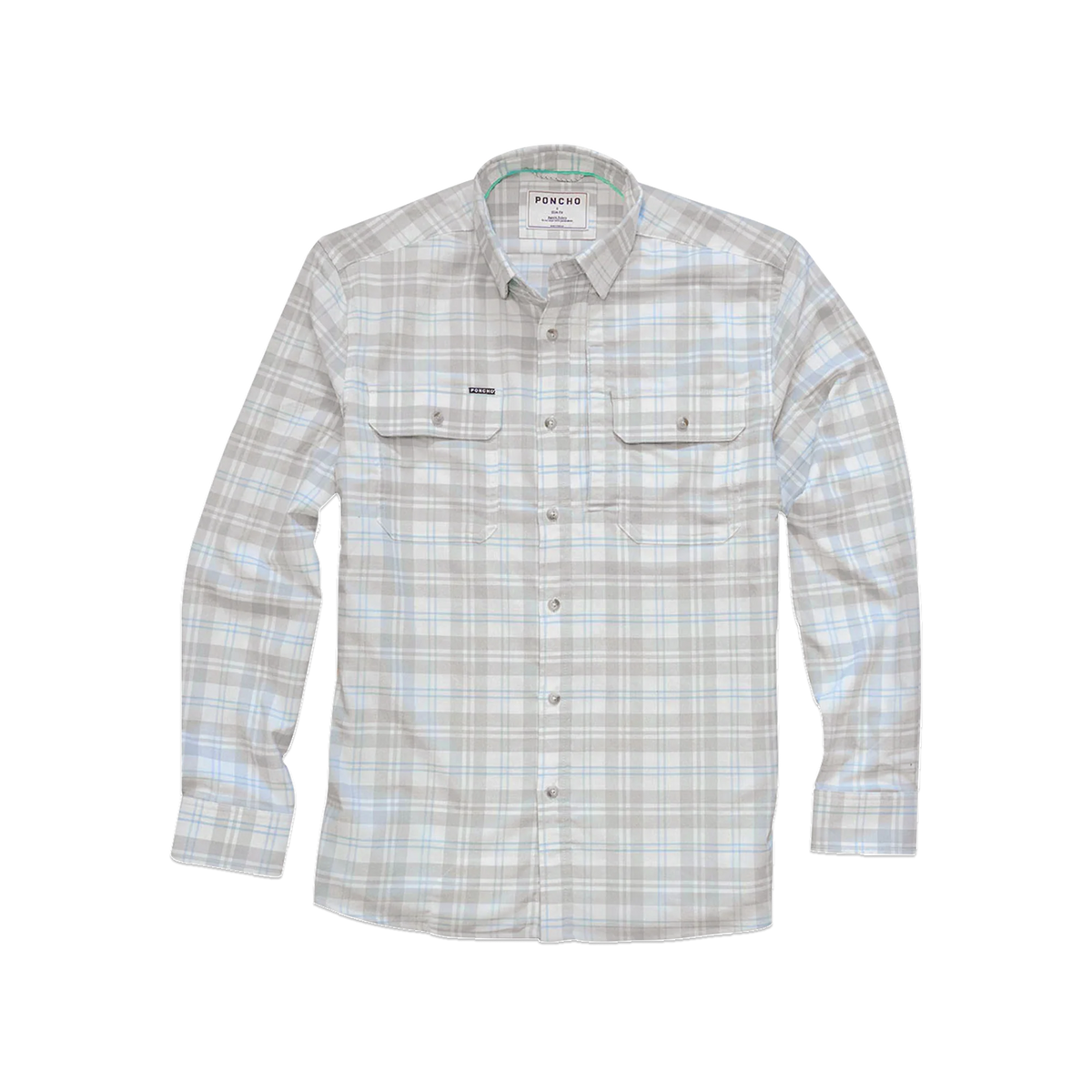 Poncho Men's The Snowcat Flannel - White Plaid