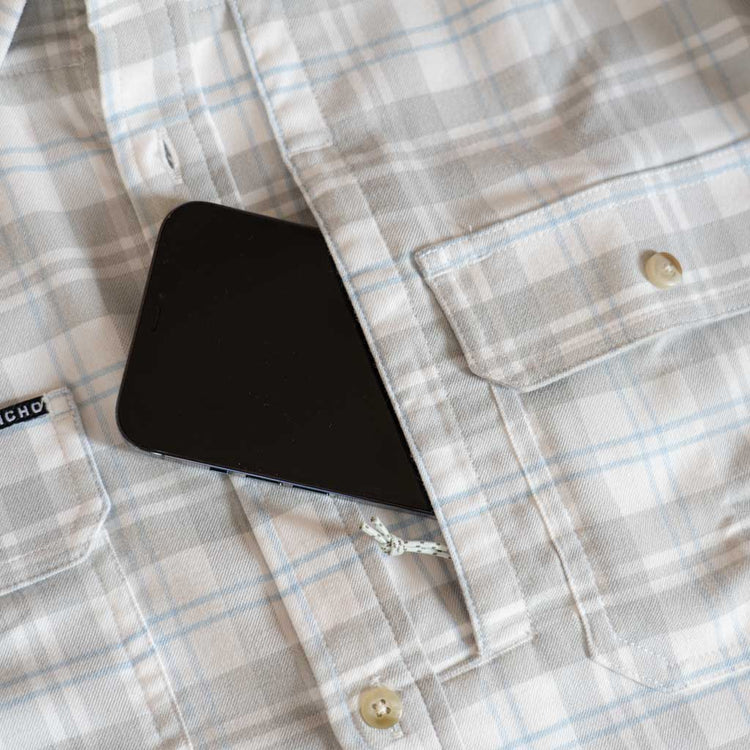Poncho Men's The Snowcat Flannel - White Plaid