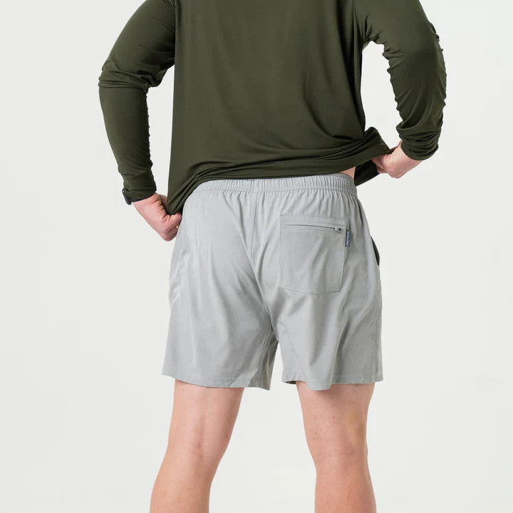 Burlebo Athletic Short - Light Grey - Grey Aztec Liner