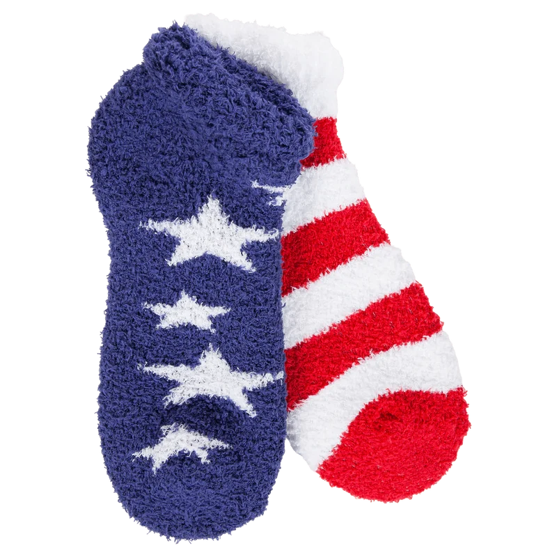 World's Softest Socks Fireside Cozy Low - Stars and Stripes