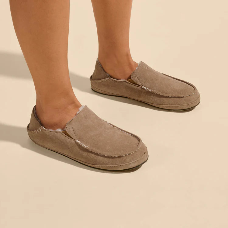 Olukai Nohea Women’s Nubuck Leather Slipper - Tan