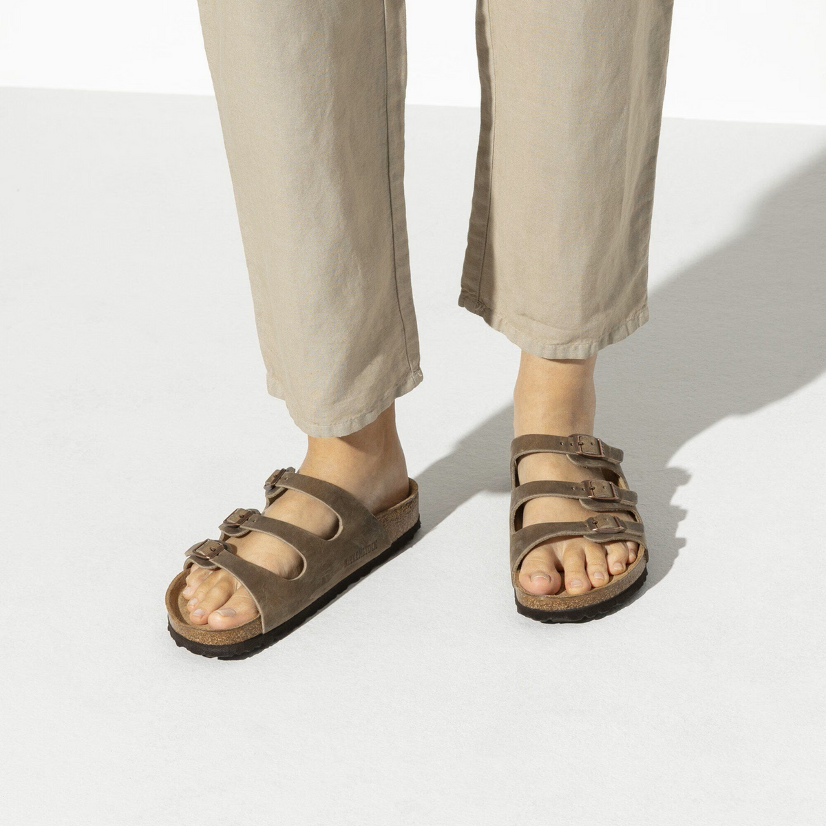 Birkenstock Florida Soft Footbed Oiled Leather Tobacco Brown Sandals