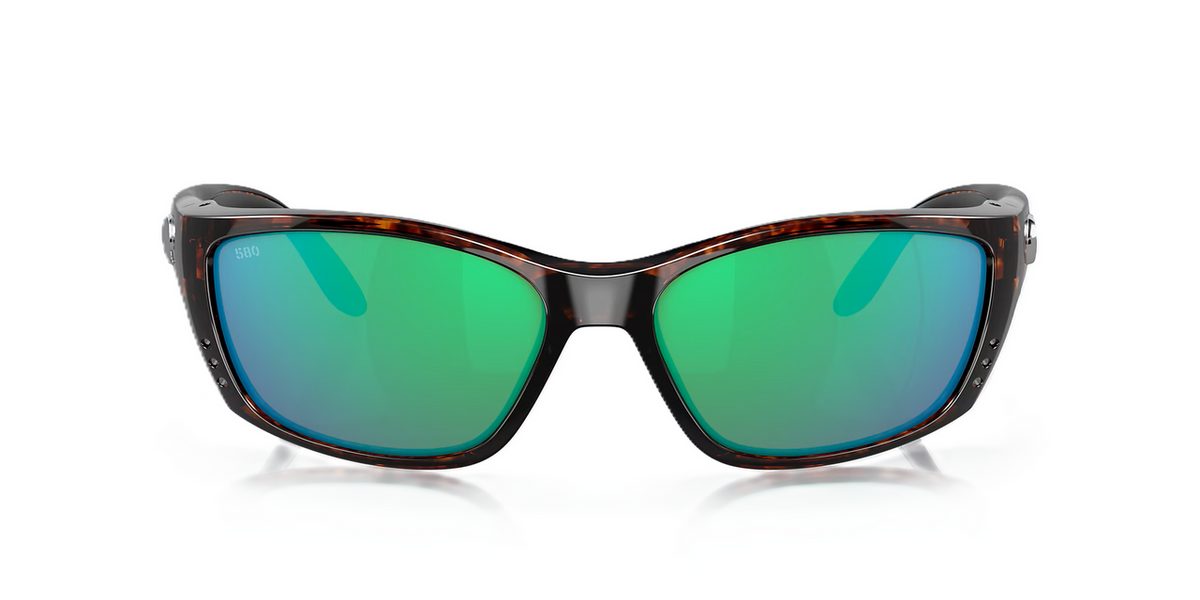 Costa Del Mar Fisch 10 Polarized Sunglasses Tortoise with Green Mirror 580G Glass Lenses