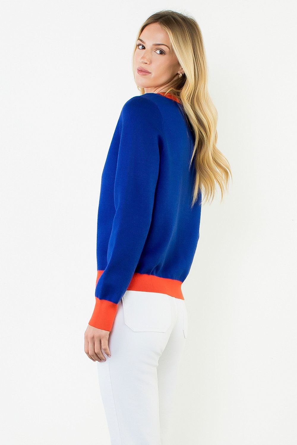 THML Women's Dog Print Sweater - Navy