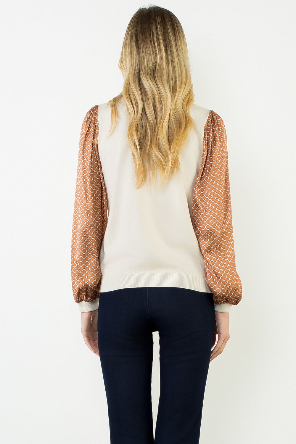 THML Women's Silk Floral Sleeve Top - Mustard