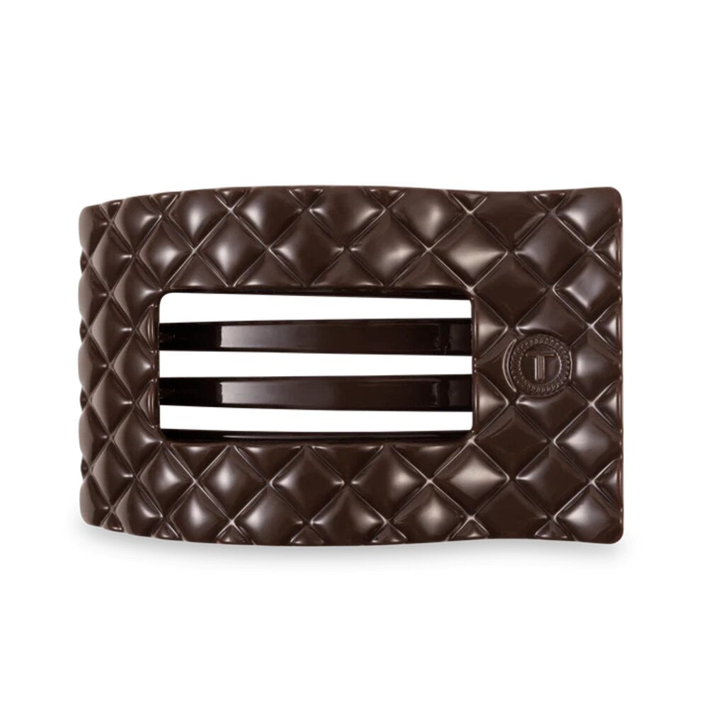 Teleties Truly Taupe Quilted Large Flat Rectangle Hair Clip