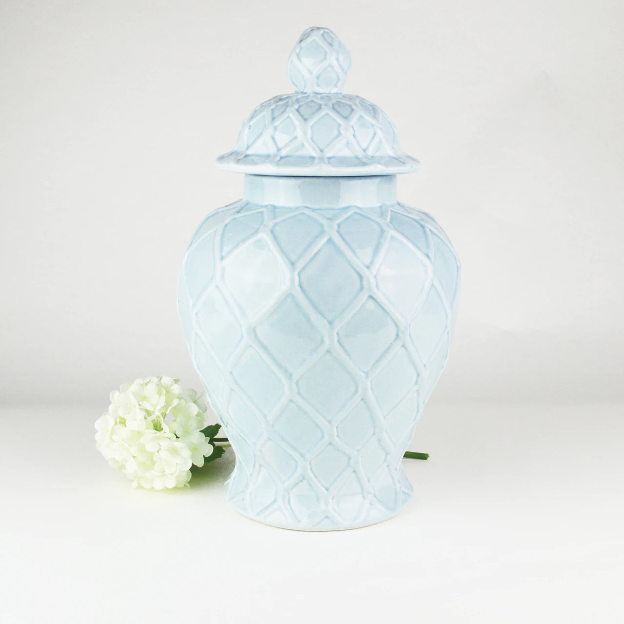 8 Oak Lane Blue Extra Large Textured Ginger Jar