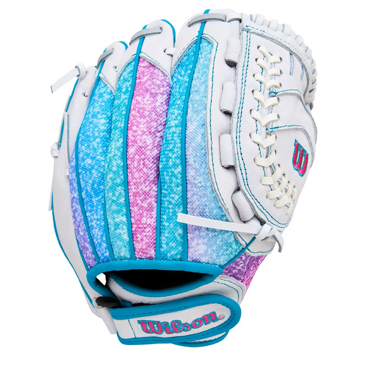 Wilson A440 Flash 11″ Youth Baseball & Softball Glove – White/Teal/Purple