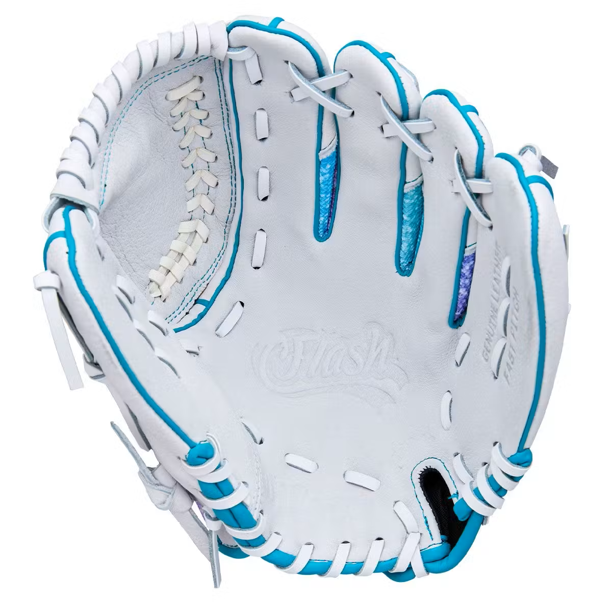 Wilson A440 Flash 11″ Youth Baseball & Softball Glove – White/Teal/Purple