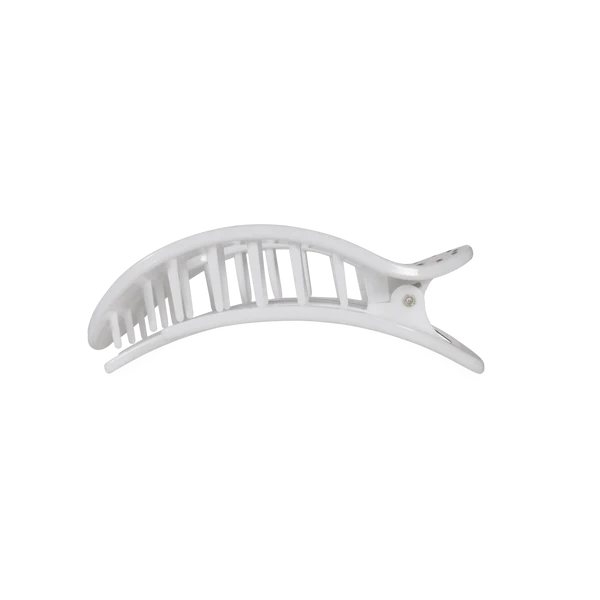Teleties White Polka Dot Party Medium Flat Round Hair Clip