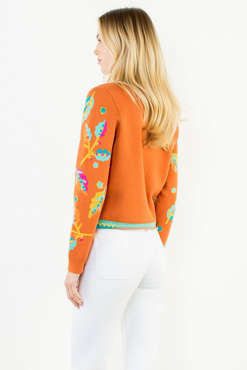 THML Women's Collarless Long Sleeve Button Top